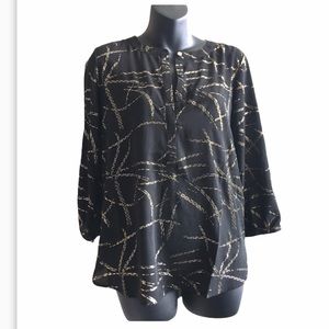 NWT JM Collection Black Metallic Top. Size PM